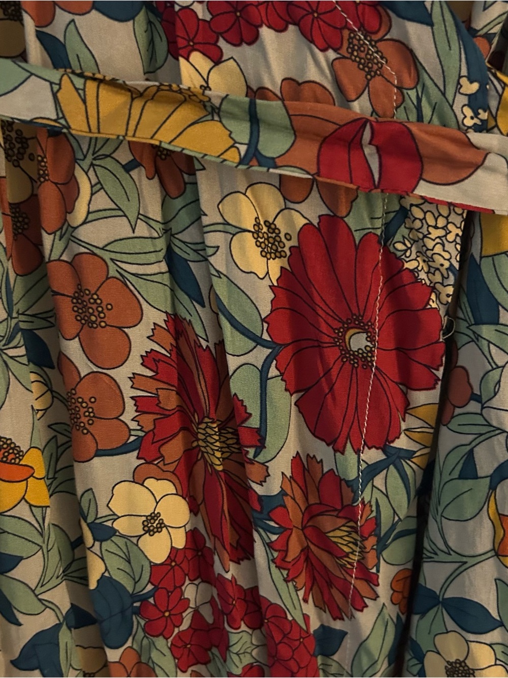 NATURAL LIFE Multi-Color Floral Maxi Dress with Red Blooms